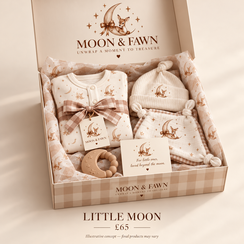 Little Moon gift box — illustrative concept; final products and packaging may vary